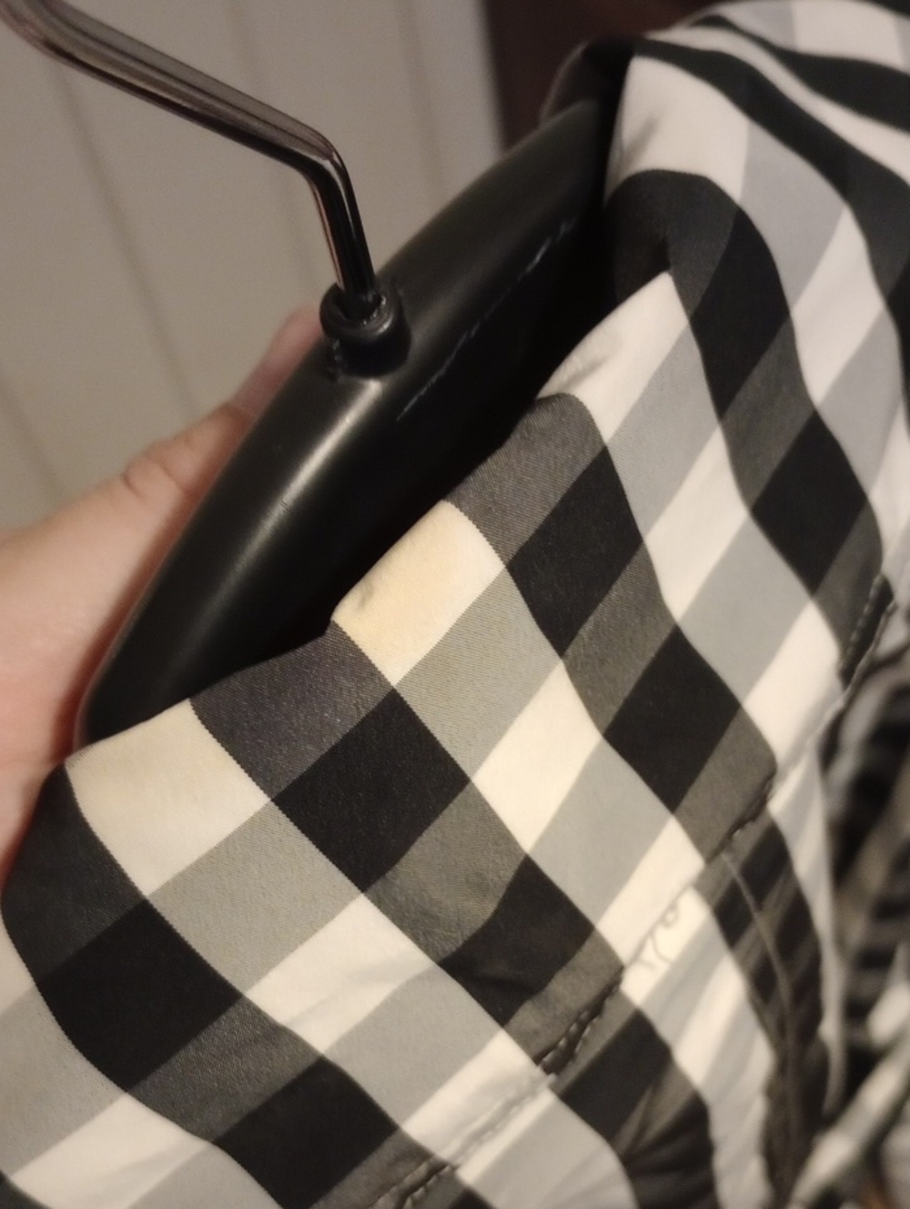 Ralph Lauren Black and White Gingham Double-Breasted Trench Style Rain Jacket - Picture 5 of 6